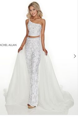 Rachel Allan White Size 6 Bridal Shower Pageant Bachelorette Jumpsuit Dress on Queenly