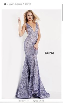 jovani Purple Size 8 Jersey Floor Length Mermaid Dress on Queenly