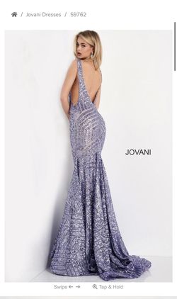 jovani Purple Size 8 Floor Length Military Mermaid Dress on Queenly