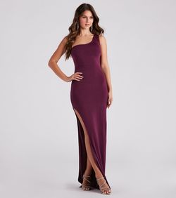 Style 05002-3436 Windsor Pink Size 12 Plus Size Side slit Dress on Queenly
