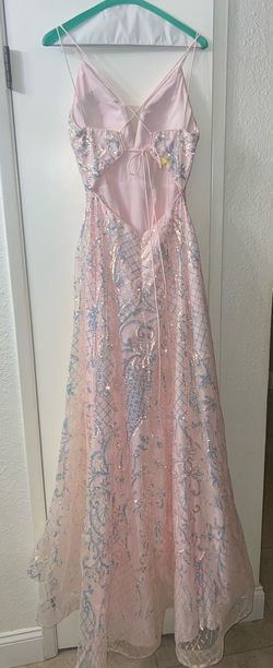 Tiffany Designs Pink Size 4 Floor Length Ball gown on Queenly