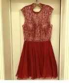 Sherri Hill Red Size 14 Midi Backless Plus Size Cocktail Dress on Queenly