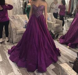 Style Couture Jovani Purple Size 2 Floor Length Ball gown on Queenly