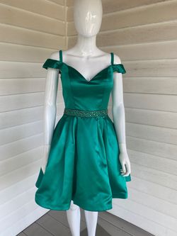 Sherri Hill Green Size 2 Midi Belt Cocktail Dress on Queenly