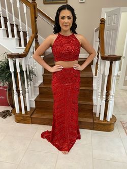 Sherri Hill Red Size 8 Prom Pageant Straight Dress on Queenly