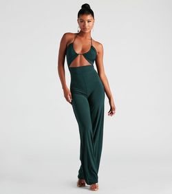 Style 06502-2241 Windsor Green Size 16 Backless Nightclub Jumpsuit Dress on Queenly