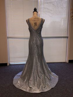 Silver Size 14 Mermaid Dress on Queenly