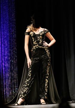 Rachel Allan Black Size 4 Floor Length Pageant Jumpsuit Dress on Queenly