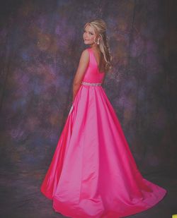 Ashley Lauren Hot Pink Size 2 Floor Length Ball gown on Queenly