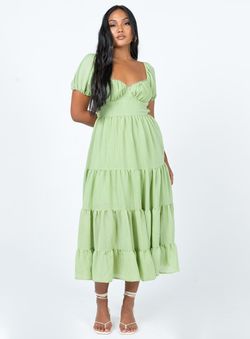 Style 1128263 Princess Polly Green Size 6 Flare Polyester Floor Length Cocktail Dress on Queenly