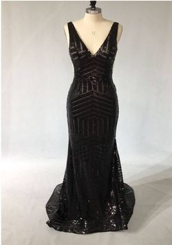 Style 72088  sleeveless black pageant evening gown Darius Cordell Black Tie Size 8 Prom Straight Dress on Queenly