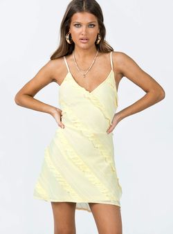 Style 1162134 Princess Polly Yellow Size 8 Polyester Floor Length Cocktail Dress on Queenly