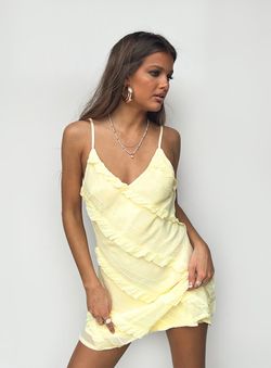 Style 1162134 Princess Polly Yellow Size 8 Polyester Floor Length Cocktail Dress on Queenly