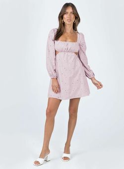 Style 1179649 Princess Polly Pink Size 4 Euphoria Cut Out Tall Height Long Sleeve Cocktail Dress on Queenly