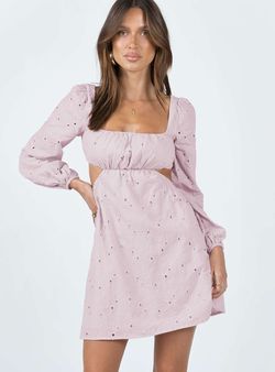 Style 1179649 Princess Polly Pink Size 4 Euphoria Cut Out Tall Height Long Sleeve Cocktail Dress on Queenly