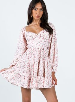 Style 1188248 Princess Polly Pink Size 2 Sleeves Floral Tall Height Cocktail Dress on Queenly