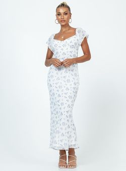 Style 1166934 Princess Polly White Size 0 Floor Length Print Midi Straight Dress on Queenly