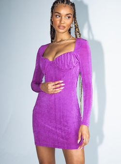 Style 587245 Princess Polly Purple Size 10 Floor Length Euphoria Cocktail Dress on Queenly