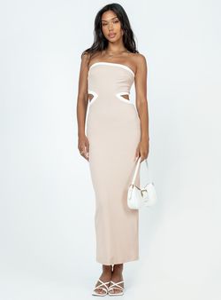 Style 1161368 Princess Polly Nude Size 8 Jersey Summer Polyester Homecoming Side slit Dress on Queenly