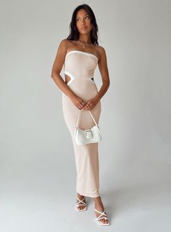Style 1161368 Princess Polly Nude Size 8 Jersey Summer Polyester Homecoming Side slit Dress on Queenly