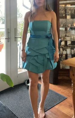 Jessica Mcclintock Blue Size 6 Midi Homecoming Cocktail Dress on Queenly