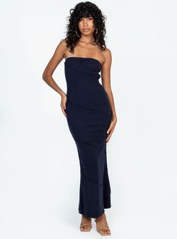 Style 1173344 Princess Polly Blue Size 12 Strapless Jersey Mini Cocktail Dress on Queenly