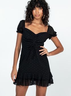 Style 1171766 Princess Polly Black Size 8 Sleeves Mini Tall Height Cocktail Dress on Queenly