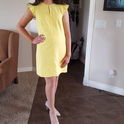 Ann Tayor Yellow Size 8 Midi Cocktail Dress on Queenly