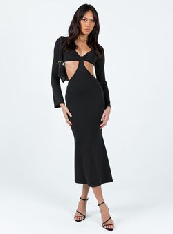 Style 1189510 Princess Polly Black Size 10 Mini Tall Height Long Sleeve Cocktail Dress on Queenly