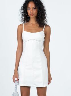 Style 1194367 Princess Polly White Size 4 Polyester Euphoria Cocktail Dress on Queenly