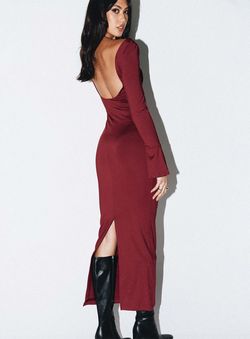 Style 1187890 Princess Polly Red Size 6 Flare Polyester Floor Length Side slit Dress on Queenly