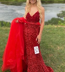 Tiffany Designs Red Size 2 Pageant Floor Length Mermaid Dress on Queenly