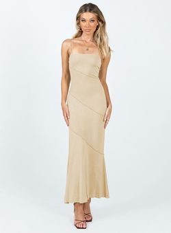 Style 1181884 Princess Polly Nude Size 8 Sheer Jersey Polyester Straight Dress on Queenly