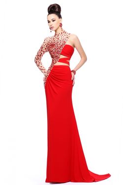 Sherri Hill Red Size 8 Military Floor Length Pageant Straight Dress on Queenly