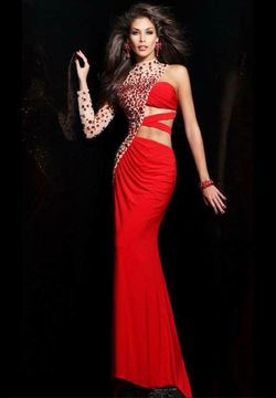 Sherri Hill Red Size 8 Floor Length Black Tie Straight Dress on Queenly