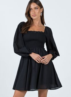 Style 1171600 Princess Polly Black Size 6 Long Sleeve Cocktail Dress on Queenly