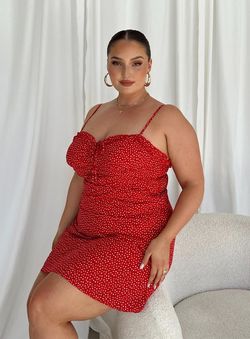 Style 1173911 Princess Polly Red Size 14 Summer Plus Size Jersey Party Cocktail Dress on Queenly