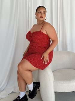 Style 1173913 Princess Polly Red Size 18 Euphoria Summer Plus Size Jersey Party Cocktail Dress on Queenly