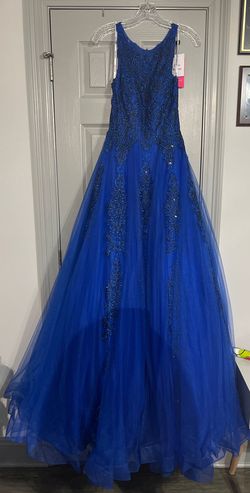 Jovani Blue Size 4 50 Off Ball gown on Queenly