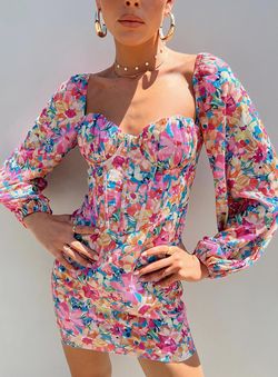 Style 1192841 Princess Polly Multicolor Size 0 Jersey Corset Summer Long Sleeve Cocktail Dress on Queenly