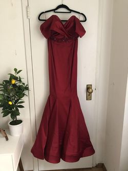 Lia Stublla Red Size 2 Floor Length Pageant Mermaid Dress on Queenly