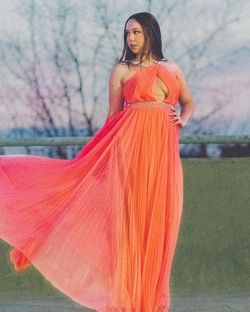 Sherri Hill Orange Size 2 Floor Length A-line Dress on Queenly