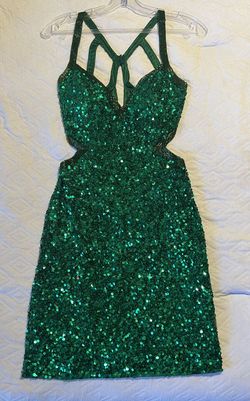 Primavera Green Size 4 Homecoming Sequin Prom Jewelled Midi Cocktail Dress on Queenly
