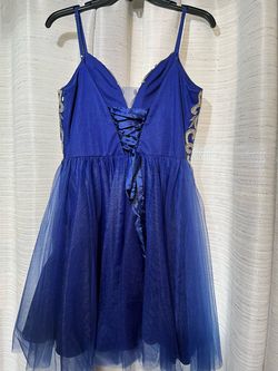 Blondie Nites Blue Size 8 Midi Quinceanera Cocktail Dress on Queenly