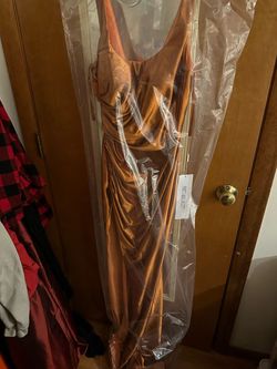 Portia and Scarlett Orange Size 0 Pageant Floor Length Side slit Dress on Queenly