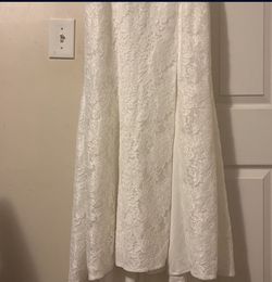 David's Bridal White Size 12 Military Floor Length Plus Size Straight Dress on Queenly