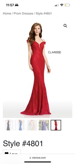 Clarisse Red Size 6 Floor Length Medium Height Mermaid Dress on Queenly