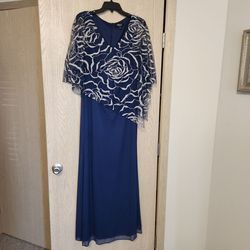Ignite Evenings Blue Size 8 Military Straight Dress on Queenly