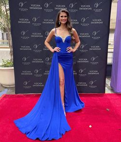 Portia and Scarlett Royal Blue Size 4 Side Slit A-line Dress on Queenly