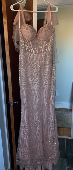 Cinderella Divine Nude Size 8 Military Shiny 50 Off Straight Dress on Queenly